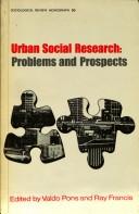 Cover for Urban social research