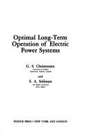 Cover for Optimal long-term operation of electric power systems
