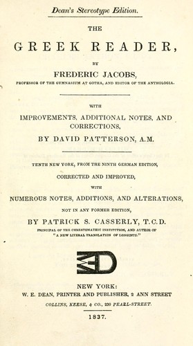 Cover for The Greek reader