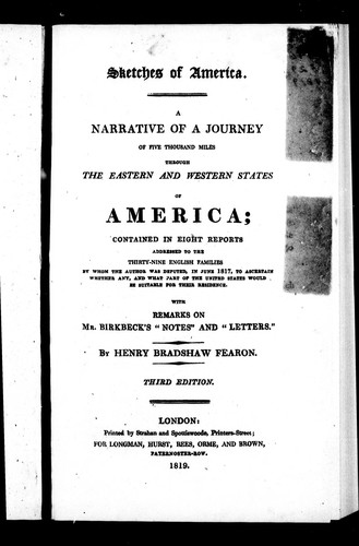 Cover for Sketches of America
