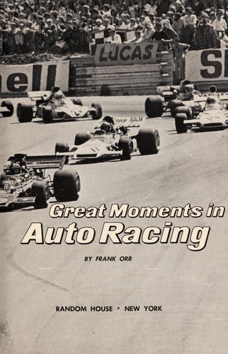 Cover for Great moments in auto racing.
