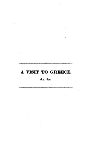 Cover for A Visit to Greece and Constantinople, in the Year 1827-8