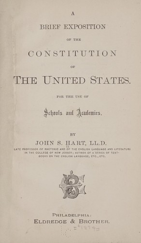 Cover for A brief exposition of the Constitution of the United States