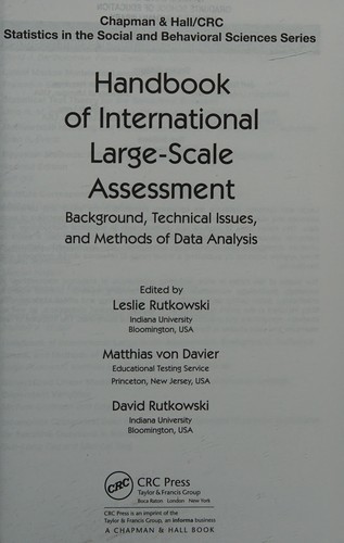 Cover for Handbook of International large-scale assessment