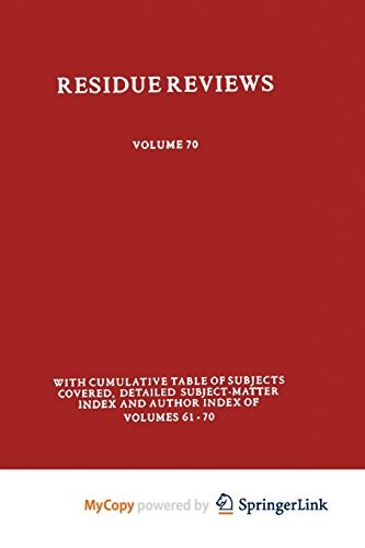 Cover for Residues of Pesticides and Other Contaminants in the Total Environment