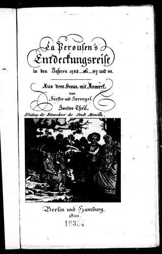 Cover for La  Perousen's Entdeckungsreise in den Jahren 1785, 86, 87 und 88