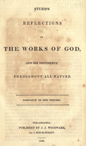 Cover for Sturm's reflections on the works of God