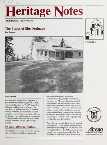 Cover for The basics of site drainage