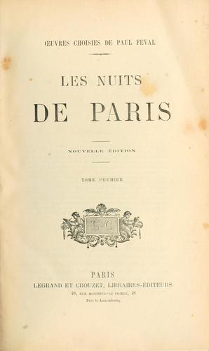 Cover for Les nuits de Paris