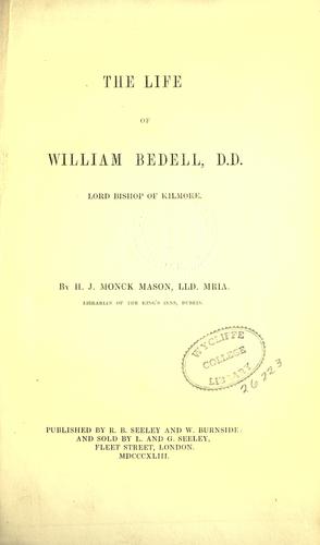 Cover for The life of William Bedell, D.D., Lord Bishop of Kilmore