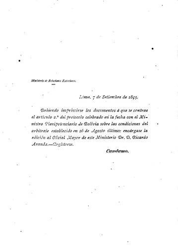 Cover for Correspondencia diplomática con la legación de Bolivia: Con motivo de los ...