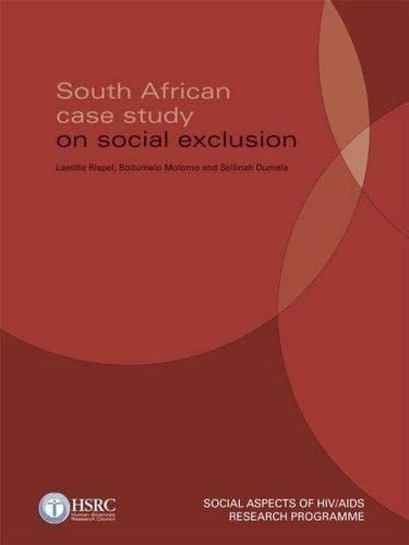 Cover for South African case study on social exclusion