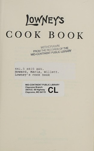 Cover for Lowney's Cookbook
