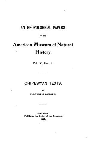 Cover for Chipewyan Texts