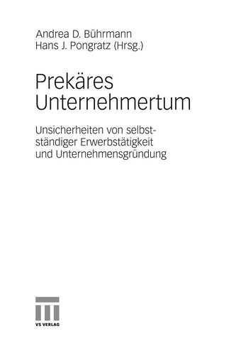 Cover for Prekäres Unternehmertum