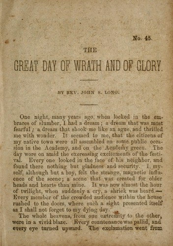 Cover for The great day of wrath and glory