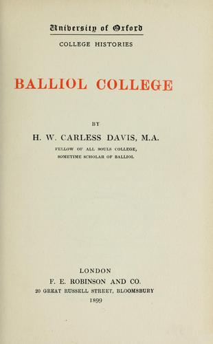 Cover for Balliol College