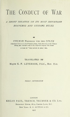 Cover for THE CONDUCT OF WAR