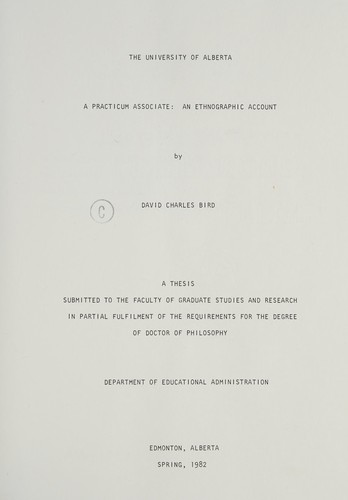 Cover for A practicum associate
