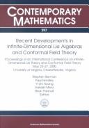 Cover for Recent developments in infinite-dimensional Lie algebras and conformal field theory