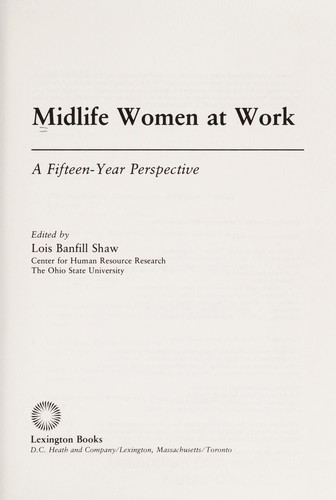 Cover for Midlife women at work