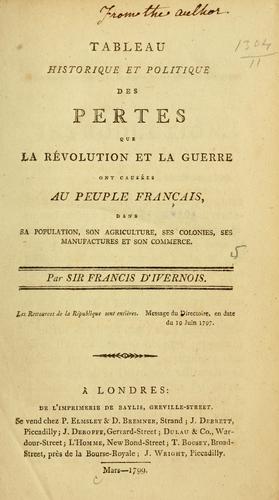 Cover for Tableau historique et politique des pertes