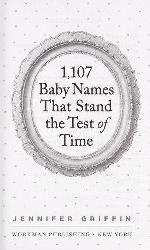 Cover for 1,107 baby names that stand the test of time