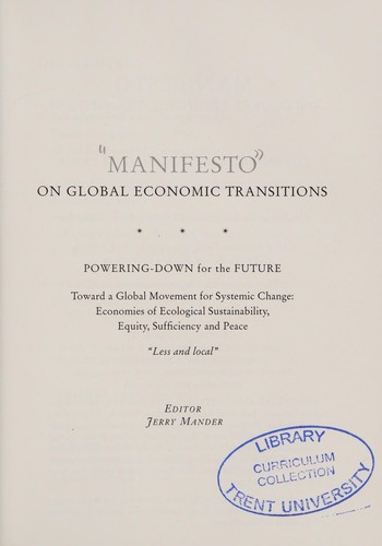 Cover for Manifesto on global economic transitions