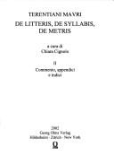 Cover for Terentiani Mauri De litteris, de syllabis, de metris