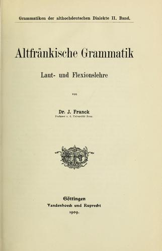 Cover for Altfränkische Grammatik