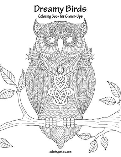 Cover for Dreamy Birds Coloring Book for Grown-Ups
