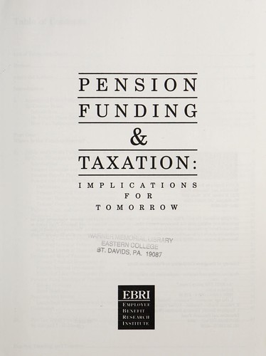 Cover for Pension funding & taxation