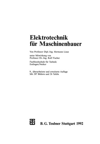 Cover for Elektrotechnik für Maschinenbauer