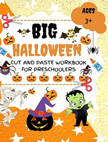 Cover for Halloween Cut and Paste Workbook for Preschoolers