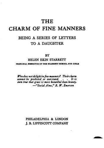 Cover for The charm of fine manners
