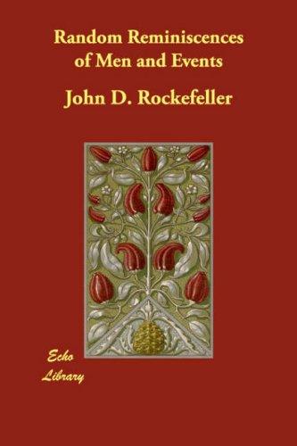 Cover for Random Reminiscences of Men and Events