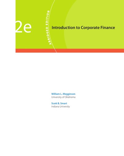 Cover for Introduction to corporate finance