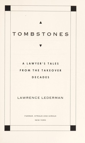 Cover for Tombstones