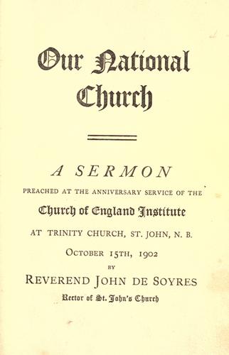 Cover for Our national Church