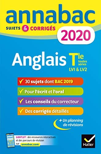 Cover for Annales Annabac 2020 Anglais Tle toutes séries LV1 et LV2