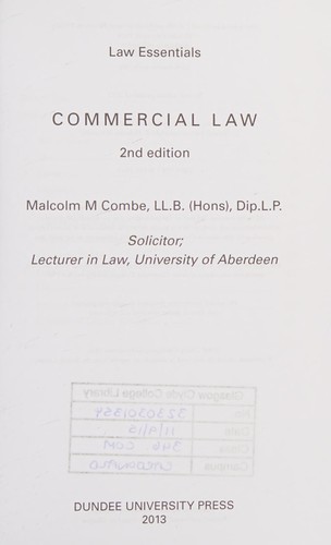 Cover for Commercial Law Essentials