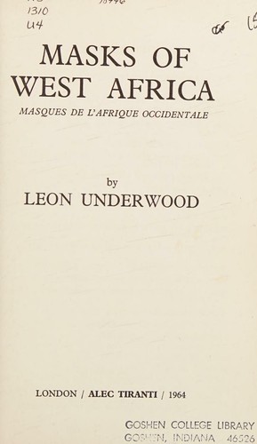 Cover for Masks of West Africa