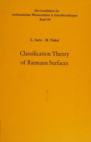 Cover for Classification theory of Riemann surfaces