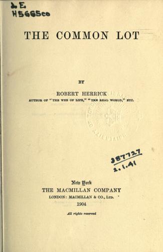Cover for The common lot.