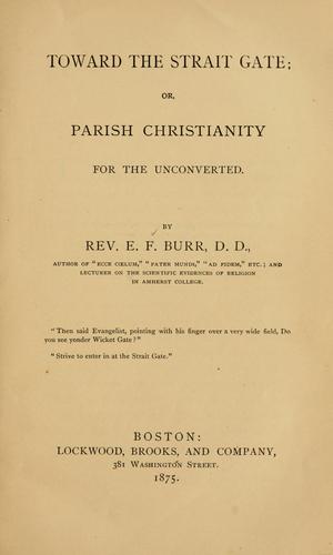 Cover for Toward the strait gate