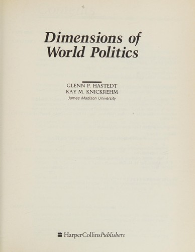 Cover for Dimensions of world politics