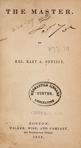 Cover for The master.