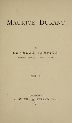Cover for Maurice Durant