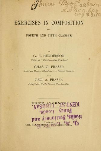 Cover for Exercises in Composition for fourth and fifth classes