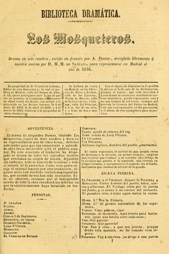 Cover for mosqueteros